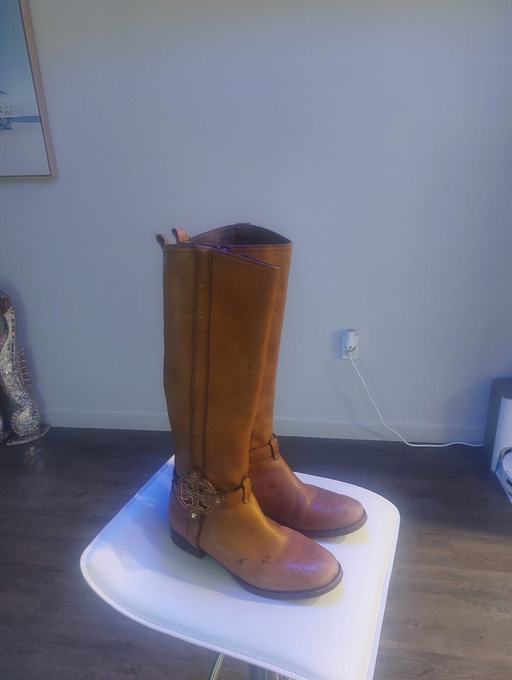 "Tory Burch" Leather Tall Riding Boots in Brown Size:8.5M